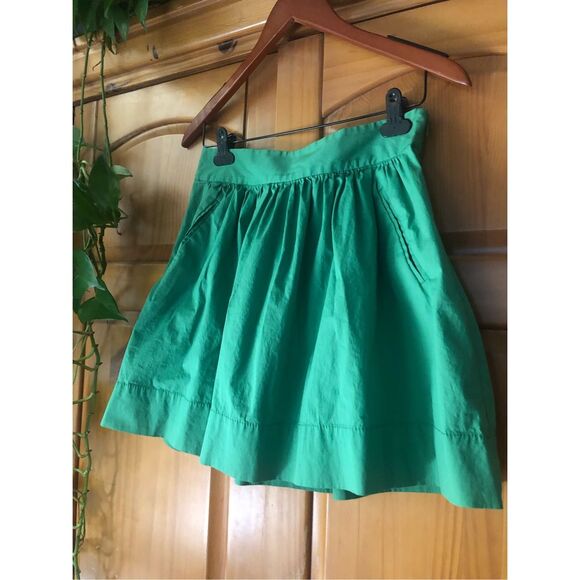 “Banana Republic Green A-Line Skirt Women’s Size 4P Petite Cotton Blend Pockets” - Picture 5 of 11